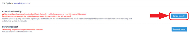 Contact details cancel & modify