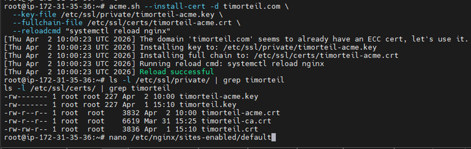 Déploiement du certificat SSL