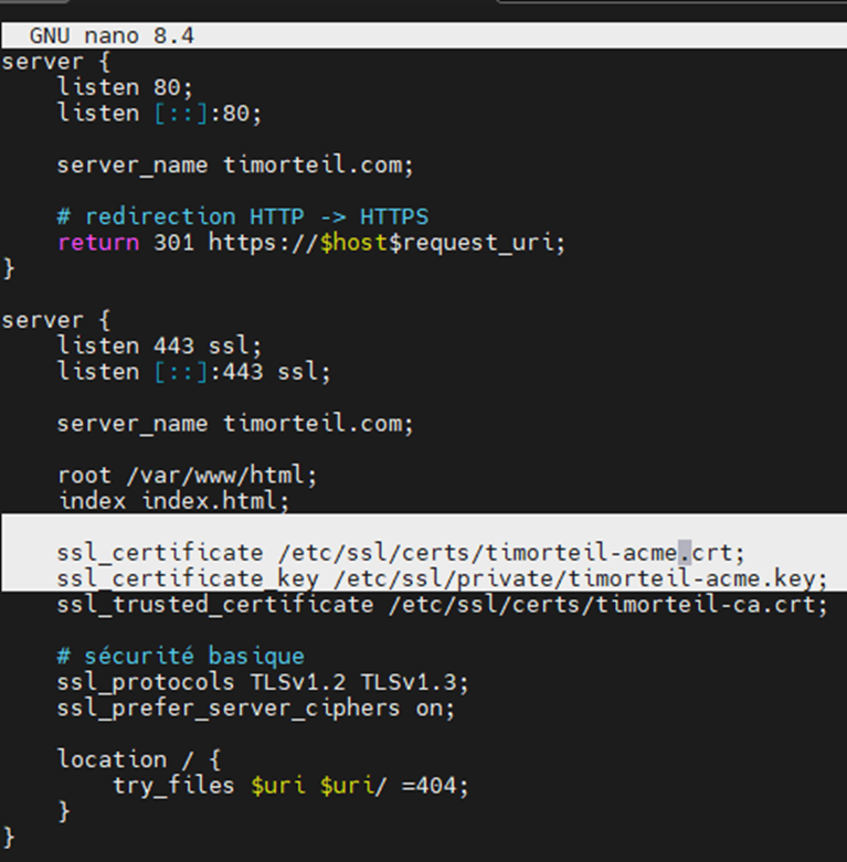 Configuration de Nginx