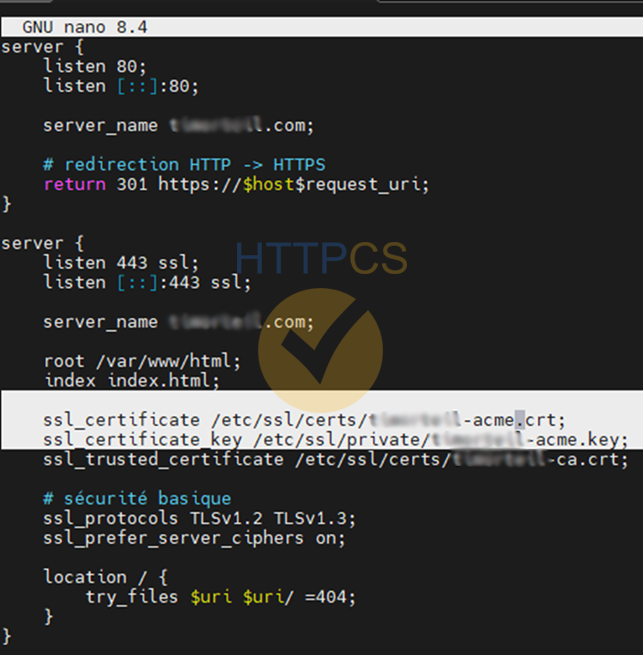 Installation d'un certificat SSL sur un serveur Apache